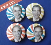 Image of 1" Obama Swirlee Buttons (Set of 4)