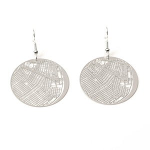 Image of Urban Gridded Earrings/Necklace - New Orleans