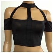 Image of Black Crop Blouse