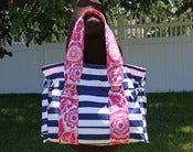Image of Fuschia/Navy Shore Bag