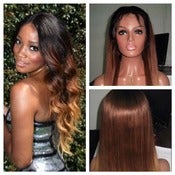 Image of Gradient Ombre Celebrity Style Human Hair 20" Silky Straight Human Hair Full Lace Wig!