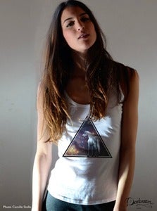 Image of Debardeur femme blanc Unicorn across the universe
