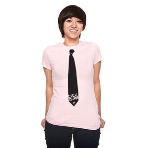 Image of Tie-shirt / Ladies / Pink / Light Blue / Red / White