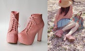 Image of Jeffery campbell lita pink fur Platform Heel 39