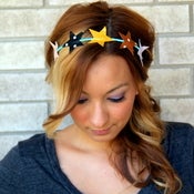 Image of the starlight- multi color star crown headband