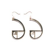 Image of golden ratio spiral earrings [gold mirror]
