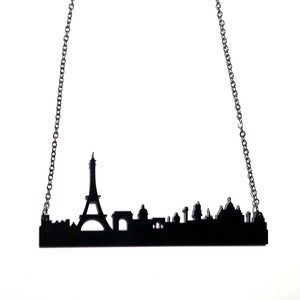 Image of paris, france skyline necklace