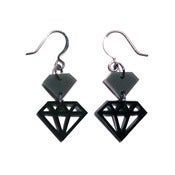 Image of multi diamond earrings [grey/black]