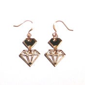 Image of multi diamond earrings [gold mirror]