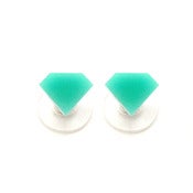 Image of diamond ear stud earrings [mint]