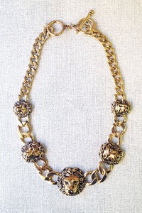 Image of lions heads chain necklace by Allen&Code