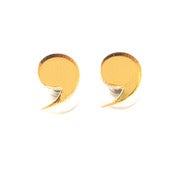 Image of round quote stud earrings [gold mirror]
