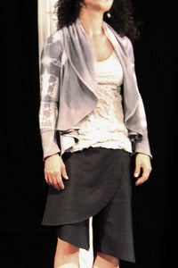 Image of Asymmetrical Skort in Various Denims