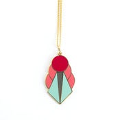 Image of round deco enamel necklace