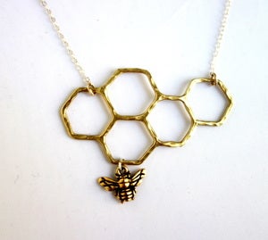 Image of Brass Honeycomb Necklace