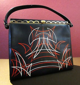 Image of Grease & Grace Pin-striped Bag #2