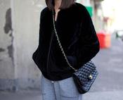 Image of Centro velour Quilted Bomber Jacket