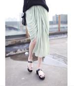 Image of Chelsea Asymmetric Jersey Maxi Skirt - Mint