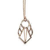 Image of geometric abstraction round deco narrow necklace [gold mirror]
