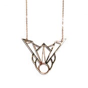 Image of geometric abstraction round deco wide necklace [gold mirror]
