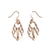 Image of geometric abstraction round deco earrings [gold mirror]