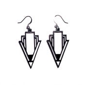 Image of geometric abstraction deco earrings [black]