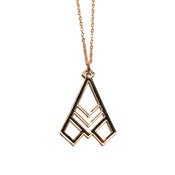 Image of geometric abstraction wing deco narrow necklace [gold mirror]