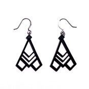 Image of geometric abstraction wing deco earrings [black]