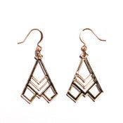 Image of geometric abstraction wing deco earrings [gold mirror]