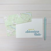 Image of adventure calls letterpress card
