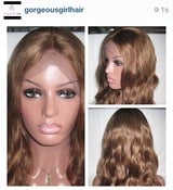 Image of Celebrity Style Body Curly 24" Indian Human Hair Full Lace Wig ! Color #4
