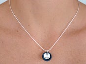 Image of Porcelain & silver cupped necklace