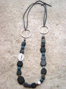 Image of Pebble necklace on Suede