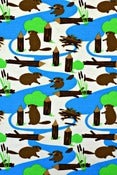 Image of Busy Beavers organic cotton jersey (by the half metre)