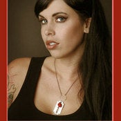 Image of Candy Apple Razor Blade Necklace; Roller Derby Team Exclusive