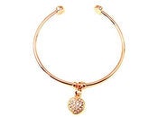 Image of Delicate Rose Gold Heart Shiny CZ Bracelet