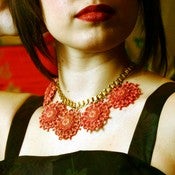 Image of 40's Floral Snowflake Necklace
