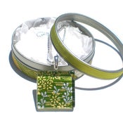 Image of Mountain Retreat - Japanese Chiyogami Glass Pendant Set