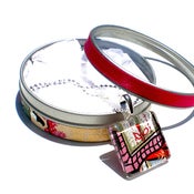 Image of Wrapt - Japanese Chiyogami Glass Pendant Set