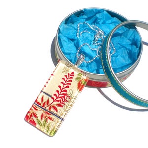 Image of Vine - Japanese Chiyogami Glass Pendant Necklace