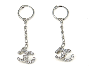 Image of Chanel Style Double C Dangle Earrings