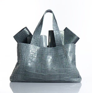 Image of Rare Grey Large-Scale Alligator Tote