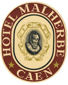 Image of NEW!!! Hotel Malherbe Caen France Luggage Label