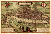 Image of 1560 full colour reproduction map of London - 18x12 print