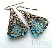 Image of Vintage filigree Antique Trellis is Aquamarine