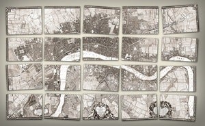 Image of Postcard puzzle featuring 18th Century London map, set of 20