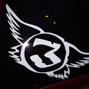 Image of .  .  "FLYIN 3" STICKER  .  . 12"