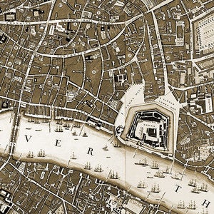 Image of 1746 Map of London by John Rocque A2 poster print
