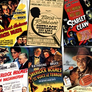 Image of Sherlock Holmes: Set of 7 7x5 movie ads - Basil Rathbone