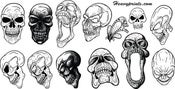 Image of Skulls Vector Pack
